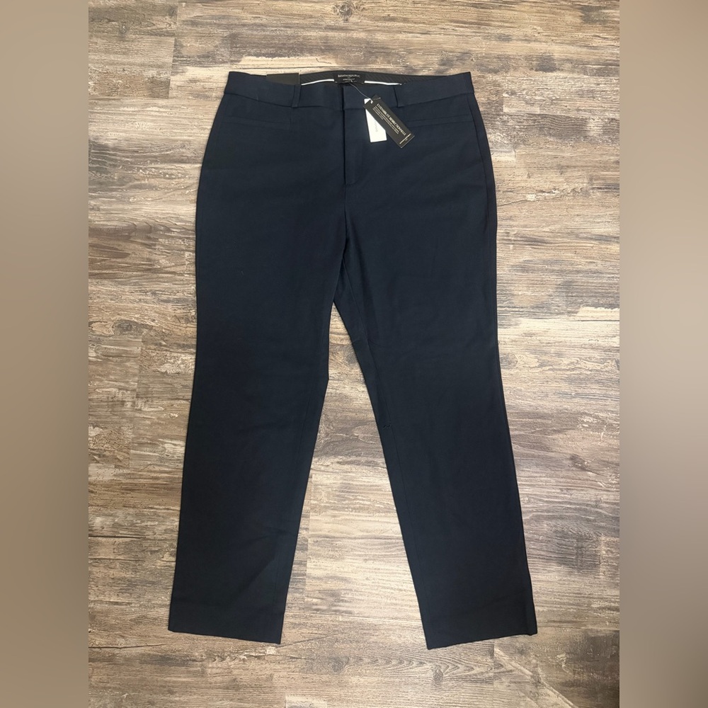Banana Republic Women’s Sloan Curvy Fit Navy Blue Mid-Rise Slim Ankle Pants